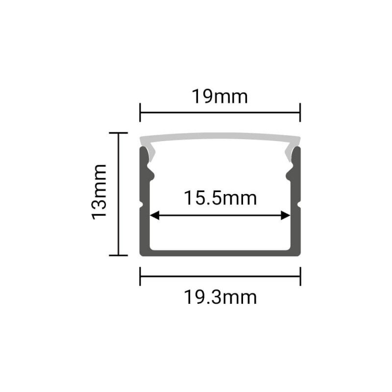 Profile For LED Strip, Silver, White Cover, 19.3x13mm 3 Profile For LED Strip, Silver, White Cover, 19.3x13mm 3