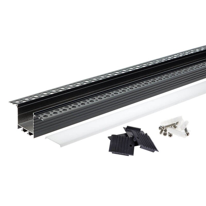 Profile For LED Strip, Black, White Cover, 7.8x9mm 1 Profile For LED Strip, Black, White Cover, 7.8x9mm 1
