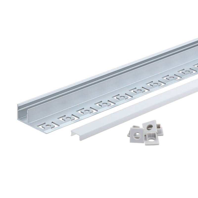 Profile For LED Strip, Gray, White Cover, 32.3x13.3mm 1 Profile For LED Strip, Gray, White Cover, 32.3x13.3mm 1