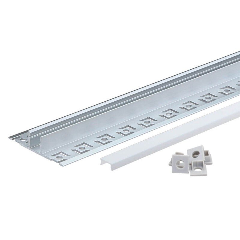 Profile For LED Strip, Gray, White Cover, 53x12.3mm 1