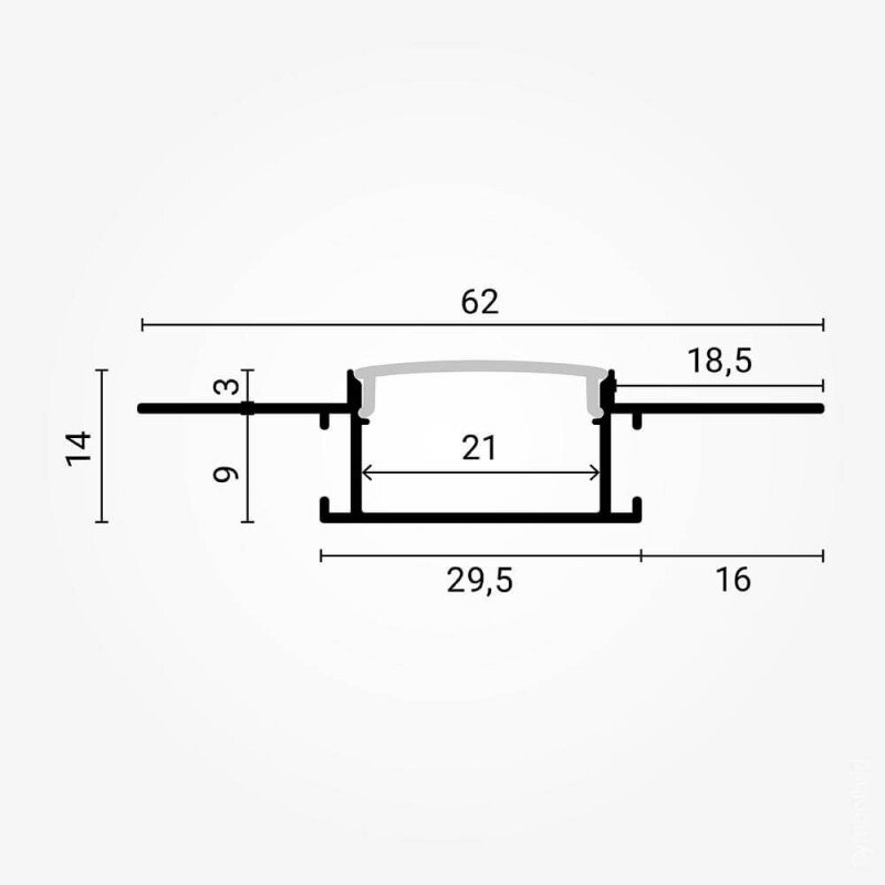 Profile For LED Strip, Silver, White Cover 2 Profile For LED Strip, Silver, White Cover 2