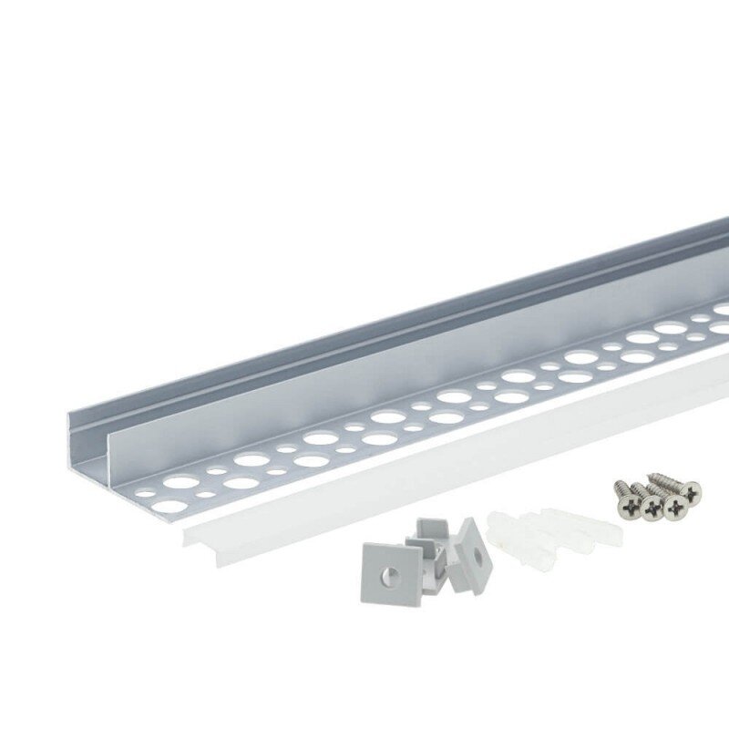 Profile For LED Strip, Silver, White Cover 1 Profile For LED Strip, Silver, White Cover 1