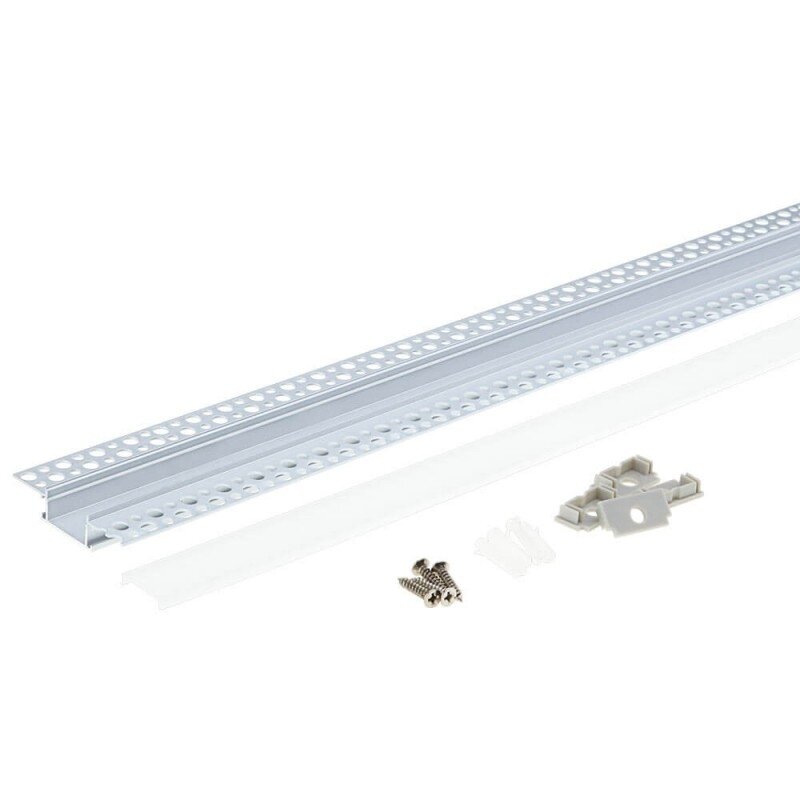 Profile For LED Strip, Silver, White Cover 1 Profile For LED Strip, Silver, White Cover 1