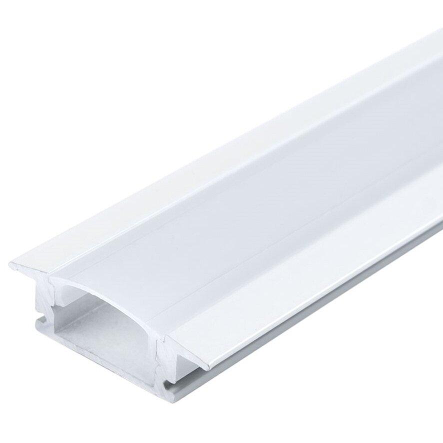 Profilis LED juostai, įleidžiamas, baltas, baltas dangtelis, 24.5x7