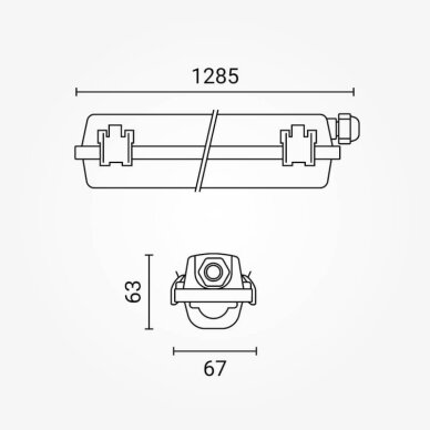Fixture With LED Tube T8, 18W, (1*18W), White Light 4