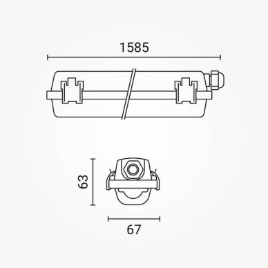 Fixture With LED Tube T8, 22W, (1*22W), Neutral Light 5