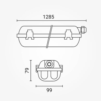 Fixture For 1 Side Power LED Tube T8, 2*120cm 4