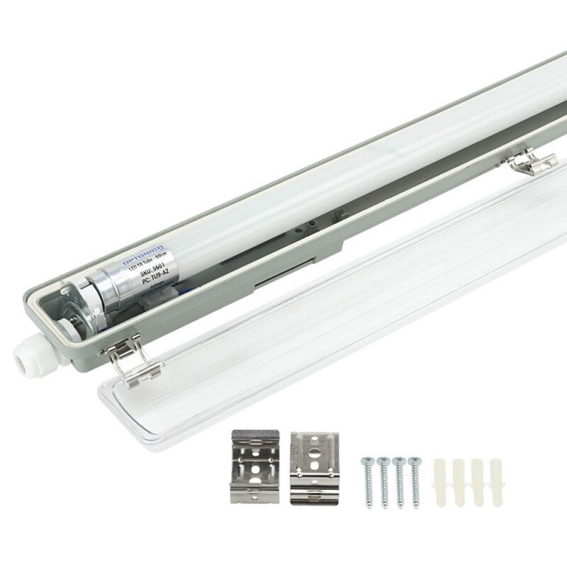 Fixture With LED Tube T8, 18W, (1*18W), White Light 2