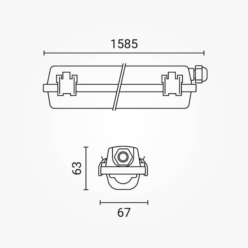 Šviestuvas su T8 LED lempa, 22W (1*22W), šalta balta šviesa 5