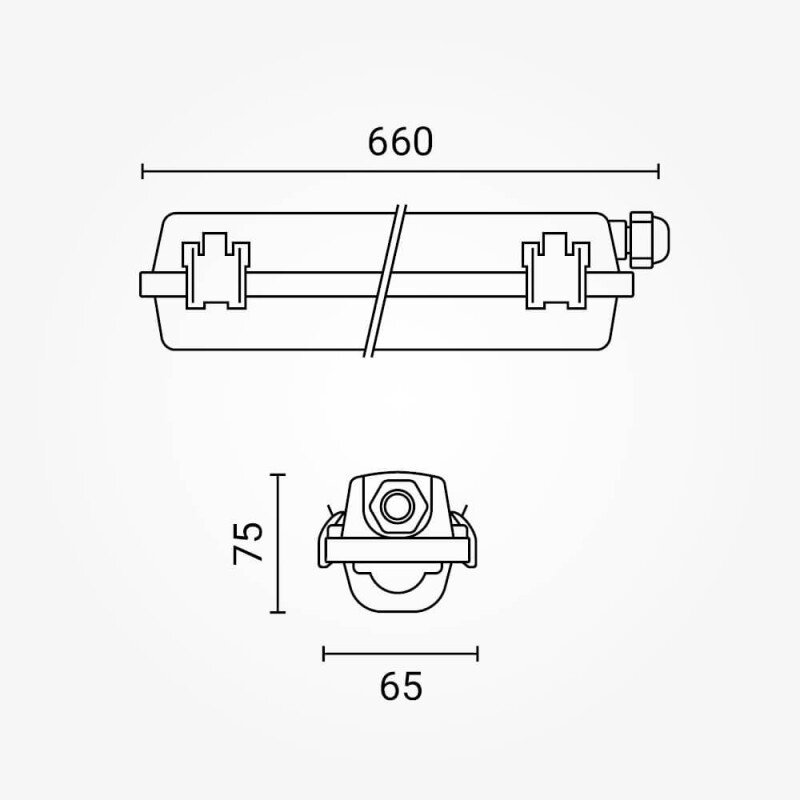 Fixture With LED Tube T8, 9W, (1*9W), Neutral Light 5