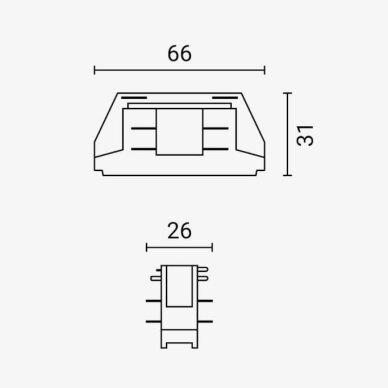 Mini Straight Connector For LED Track System, Black 1