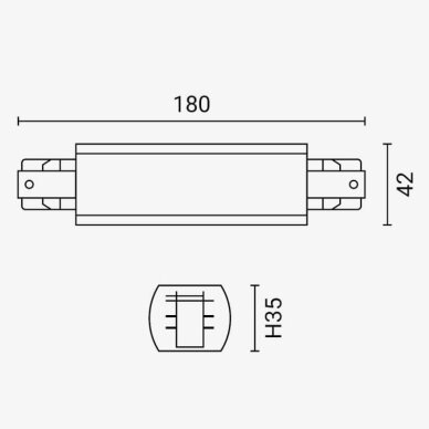 Straight Connector For LED Track System, White 1