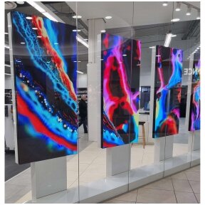 LED vidaus ekranai prekybos centro "Mega" parduotuvėje
