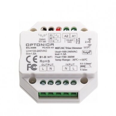 TRIAC Dimmer, AC100-240V, 1.5A, Remote Control 3