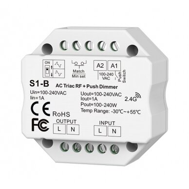 TRIAC Dimmer, AC100-240V, 1A, Remote Control