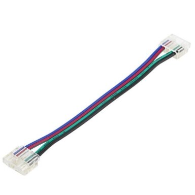 Užspaudžiama 2-jų galų jungtis su laidu COB RGB 10mm LED juostai