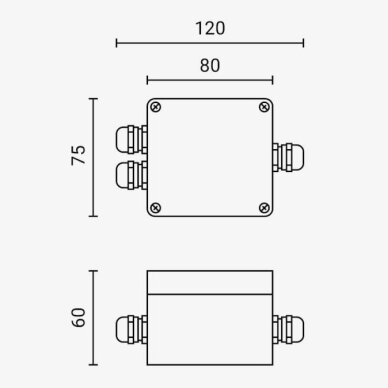 Waterproof Aluminium Box Terminal Block, IP68, Junction Box, 3 Terminals 4