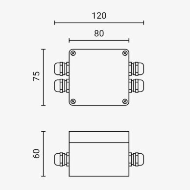 Waterproof Aluminium Box Terminal Block, IP68, Junction Box, 4 Terminals 4