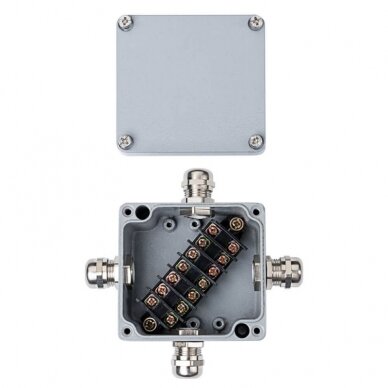 Waterproof Aluminium Box Terminal Block, IP68, Junction Box, 4 Terminals, Diagonal 1