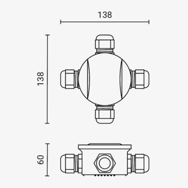 Waterproof Box Terminal Block, IP44, Splitter Box, 4 Terminals 3