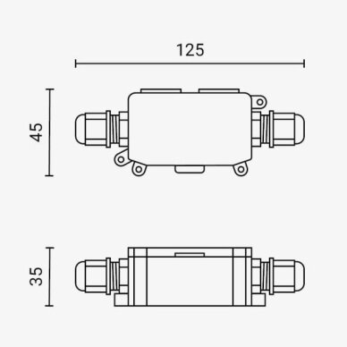 Waterproof Box Terminal Block, IP68, Junction Box, 2 Terminals 3