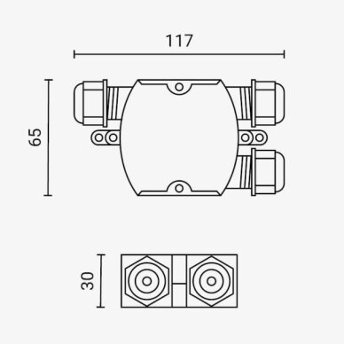Waterproof Box Terminal Block, IP68, Splitter Box, 3 Terminals 3