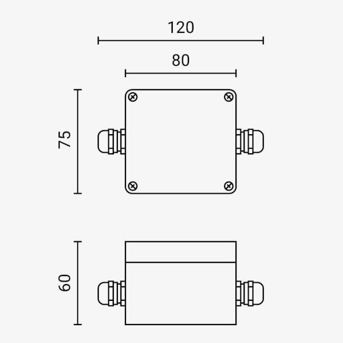 Waterproof Aluminium Box Terminal Block, IP68, Junction Box, 2 Terminals 4