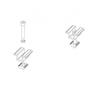 Vidurinis/dvipusis prispaudėjas su M8x35mm varžtu ir veržle 30mm storio panelei 1 Vidurinis/dvipusis prispaudėjas su M8x35mm varžtu ir veržle 30mm storio panelei 1