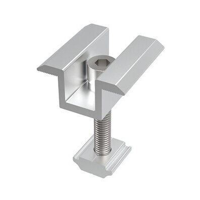 Vidurinis/dvipusis prispaudėjas su M8x35mm varžtu ir veržle 30mm storio panelei Vidurinis/dvipusis prispaudėjas su M8x35mm varžtu ir veržle 30mm storio panelei